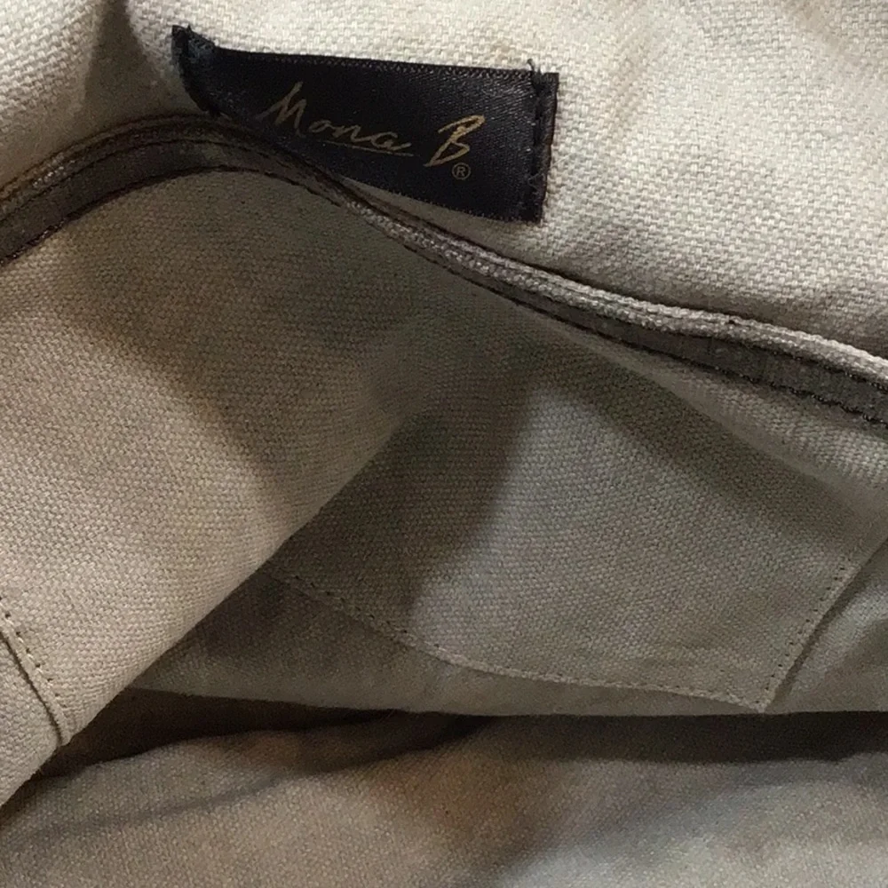 Mona B mens upcycled military tent messenger bag NWT